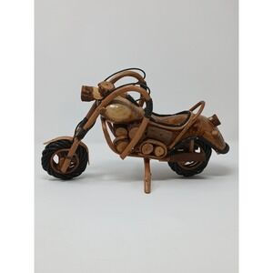 Wooden Handmade 12" Wicker Harley‎ Davidson Rattan Motorcycle Figurine Statue